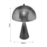 Llamba tavoline Illumna Inart E27 metal-xham i artë D25x37cm