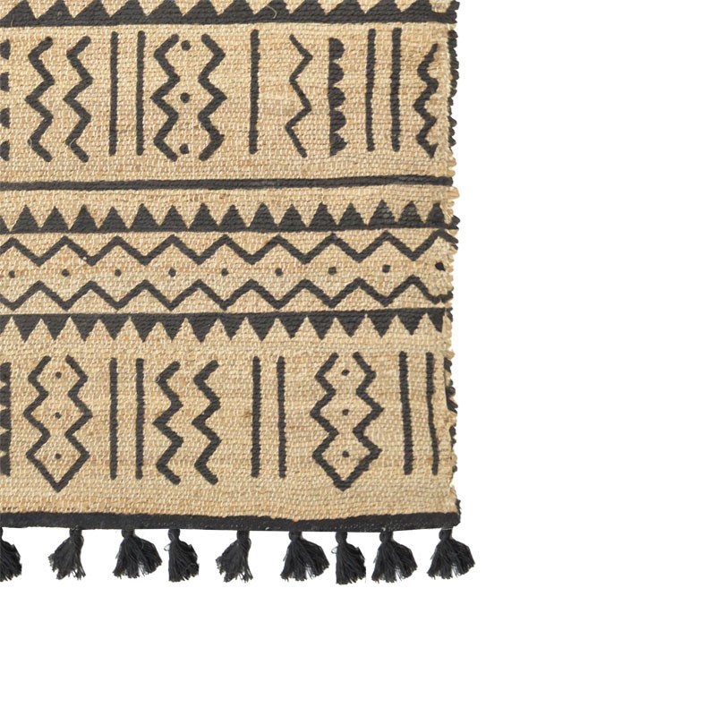 Tapet Utrion Inart natyral-jute e zezë-pambuk 120x180x1cm