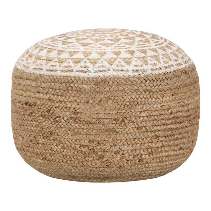 Stol-puf Noca Inart jute në nuancë natyrale D40x30cm