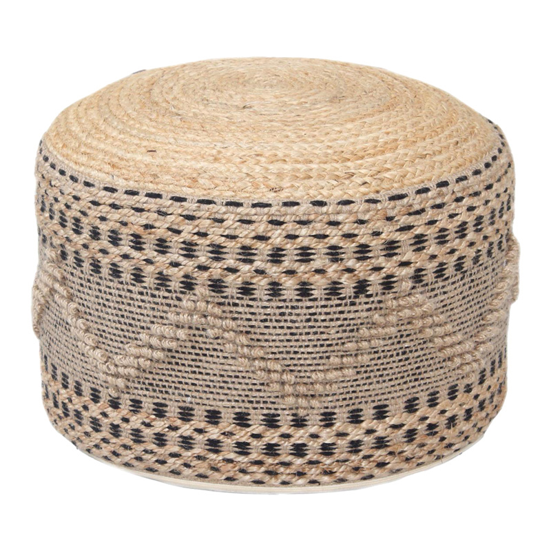Puf-stol Bangku Inart, jute-pambuk në nuancë natyrale, F45x30cm