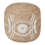 Stol puf Bono Inart prej jute në nuancë natyrale F40x45cm