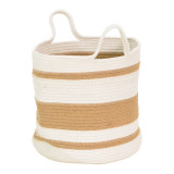 Shportë dekorative Horma Inart pambuk-jute në nuancë bezhë-kafe D30x30cm