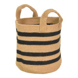Shportë dekorative Mibra Inart pambuk-jute në nuancë bezhë-e zezë D30x30cm