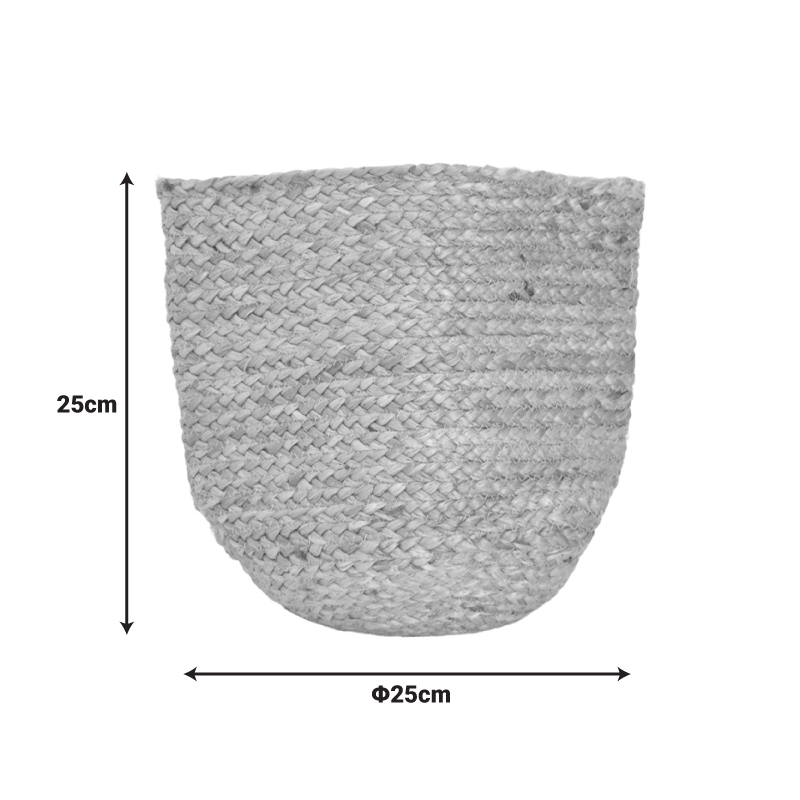 Shportë dekorative Mideko Inart prej jute në nuancë natyrale D25x25cm