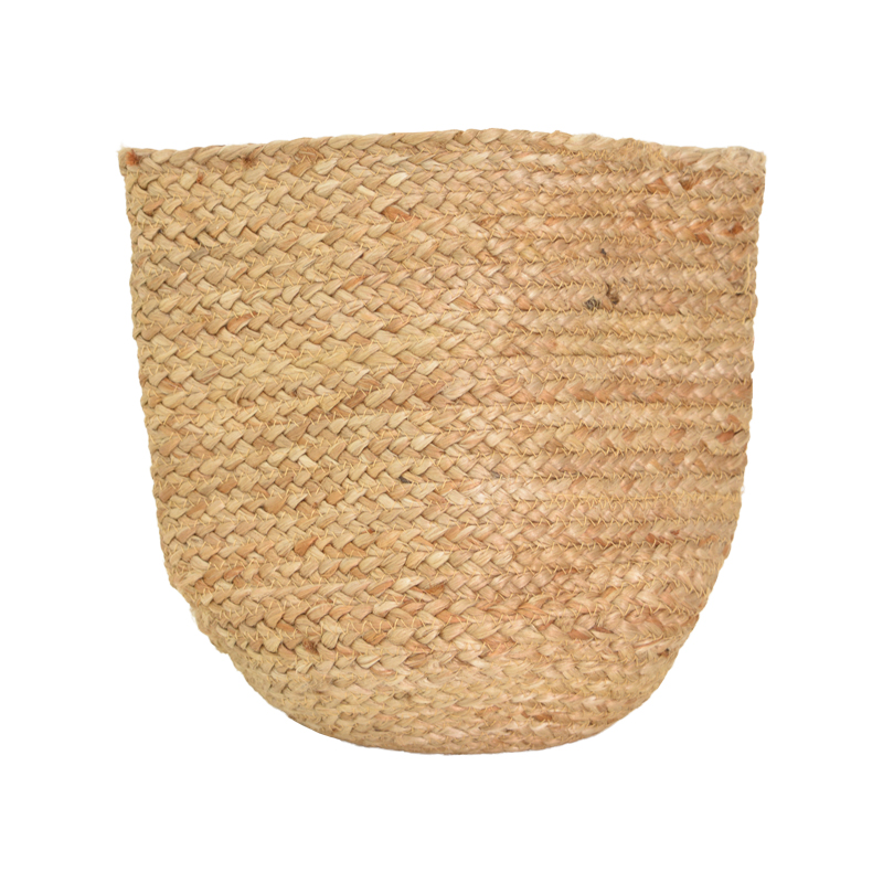 Shportë dekorative Mideko Inart prej jute në nuancë natyrale D25x25cm