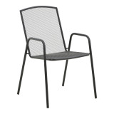 Fotel Pomedon pakoworld i palosshëm metal i zi 56x64x87cm