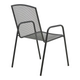 Fotel Pomedon pakoworld i palosshëm metal i zi 56x64x87cm