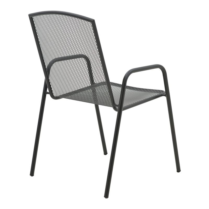 Fotel Pomedon pakoworld i palosshëm metal i zi 56x64x87cm