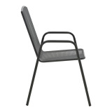 Fotel Pomedon pakoworld i palosshëm metal i zi 56x64x87cm