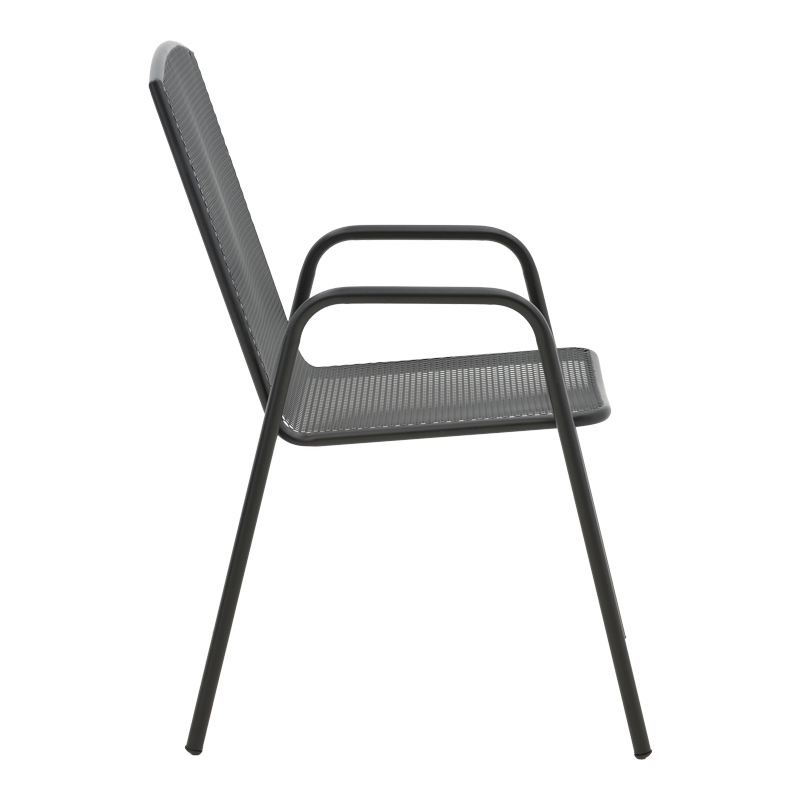 Fotel Pomedon pakoworld i palosshëm metal i zi 56x64x87cm