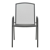 Fotel Pomedon pakoworld i palosshëm metal i zi 56x64x87cm
