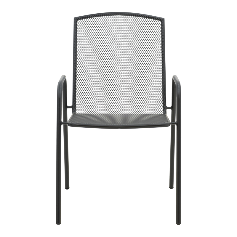 Fotel Pomedon pakoworld i palosshëm metal i zi 56x64x87cm