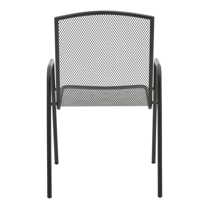 Fotel Pomedon pakoworld i palosshëm metal i zi 56x64x87cm