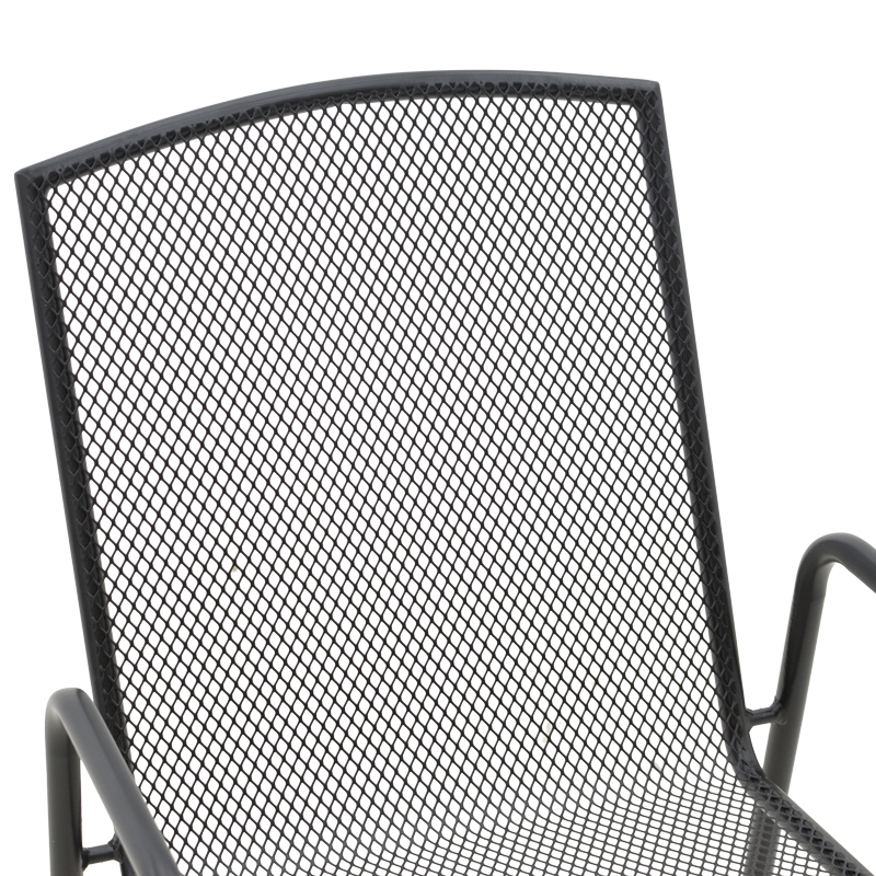 Fotel Pomedon pakoworld i palosshëm metal i zi 56x64x87cm