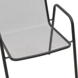 Fotel Pomedon pakoworld i palosshëm metal i zi 56x64x87cm