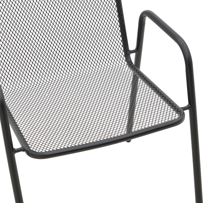 Fotel Pomedon pakoworld i palosshëm metal i zi 56x64x87cm