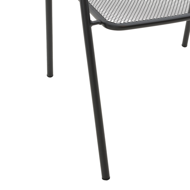 Fotel Pomedon pakoworld i palosshëm metal i zi 56x64x87cm
