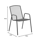 Fotel Pomedon pakoworld i palosshëm metal i zi 56x64x87cm