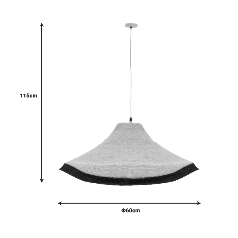 Llambë tavani Hatty Inart E27 natyrale D60x115cm