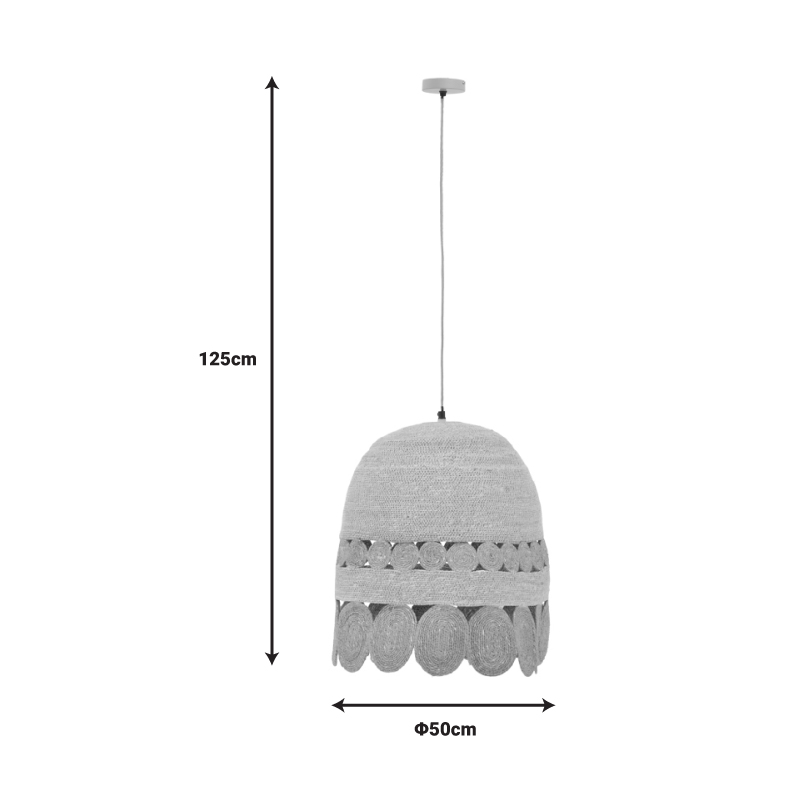Llambë tavani Amide Inart E27 natyrale D50x125cm