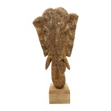 Dekorim tavoline elefant Zap Inart dru mango i artë 31x13x61cm