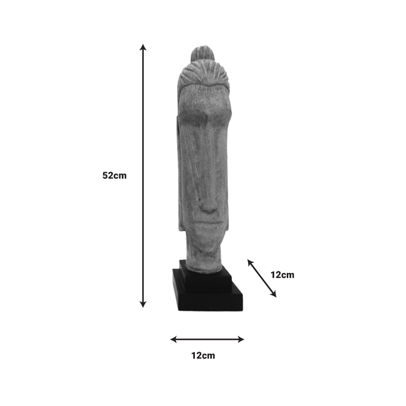 Bust Buddha Dran Inart dru mango natyral 12x12x52cm