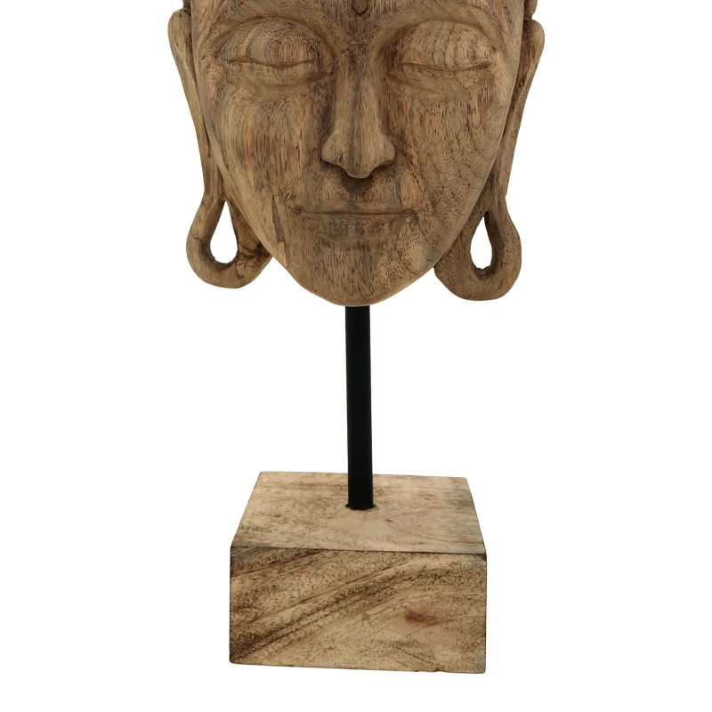 Dekorim tavoline maskë Buddha Inart dru mango natyral-hekur 20x18.5x48.5cm