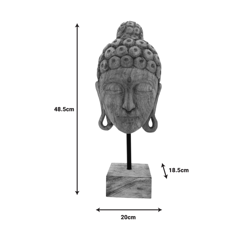 Dekorim tavoline maskë Buddha Inart dru mango natyral-hekur 20x18.5x48.5cm
