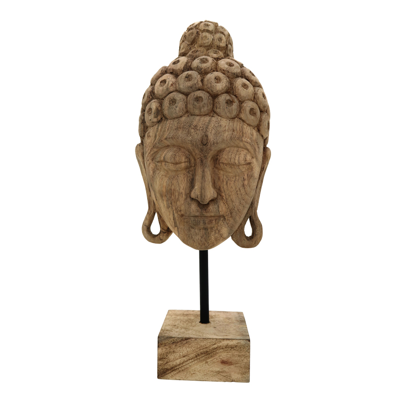 Dekorim tavoline maskë Buddha Inart dru mango natyral-hekur 20x18.5x48.5cm