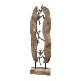 Dekorim tavoline Climb Inart dru mango natyral-alumin 21x8x69cm