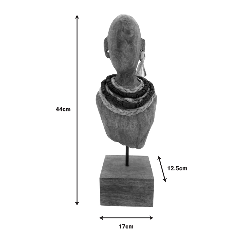 Bust Ebia Inart dru mango-metal në nuancë natyrale 17x12.5x44cm