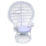 Fotel Dorothy Inart me jastëk të bardhë-rattan i bardhë 115x53x147cm