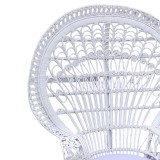 Fotel Dorothy Inart me jastëk të bardhë-rattan i bardhë 115x53x147cm