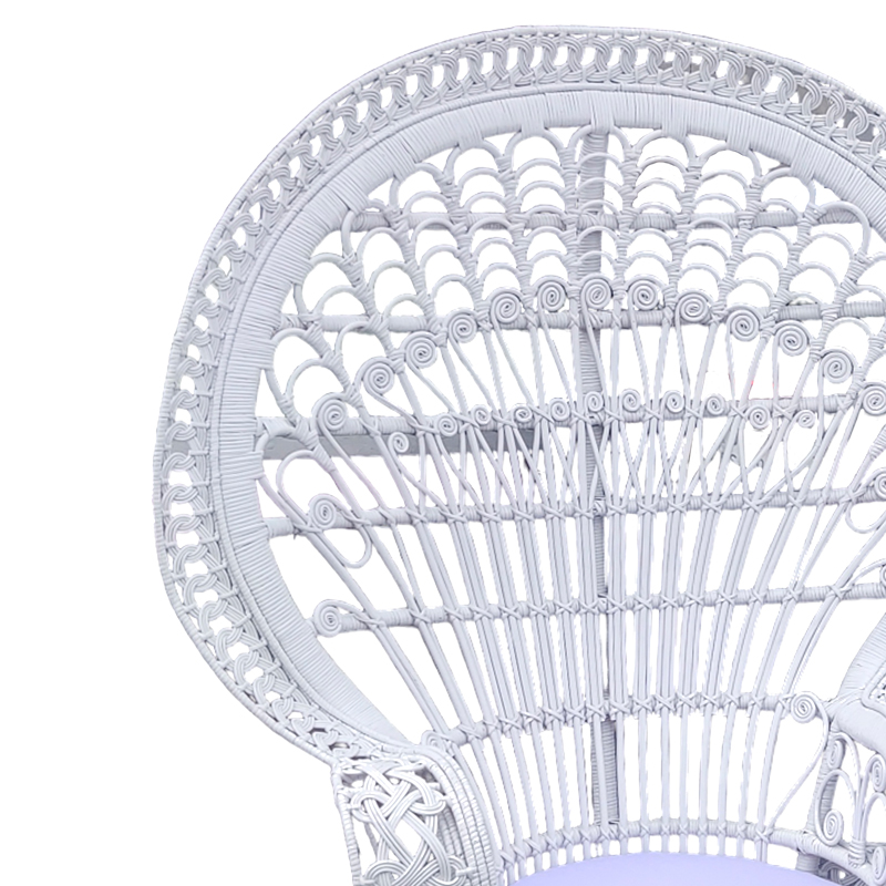 Fotel Dorothy Inart me jastëk të bardhë-rattan i bardhë 115x53x147cm