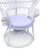 Fotel Dorothy Inart me jastëk të bardhë-rattan i bardhë 115x53x147cm