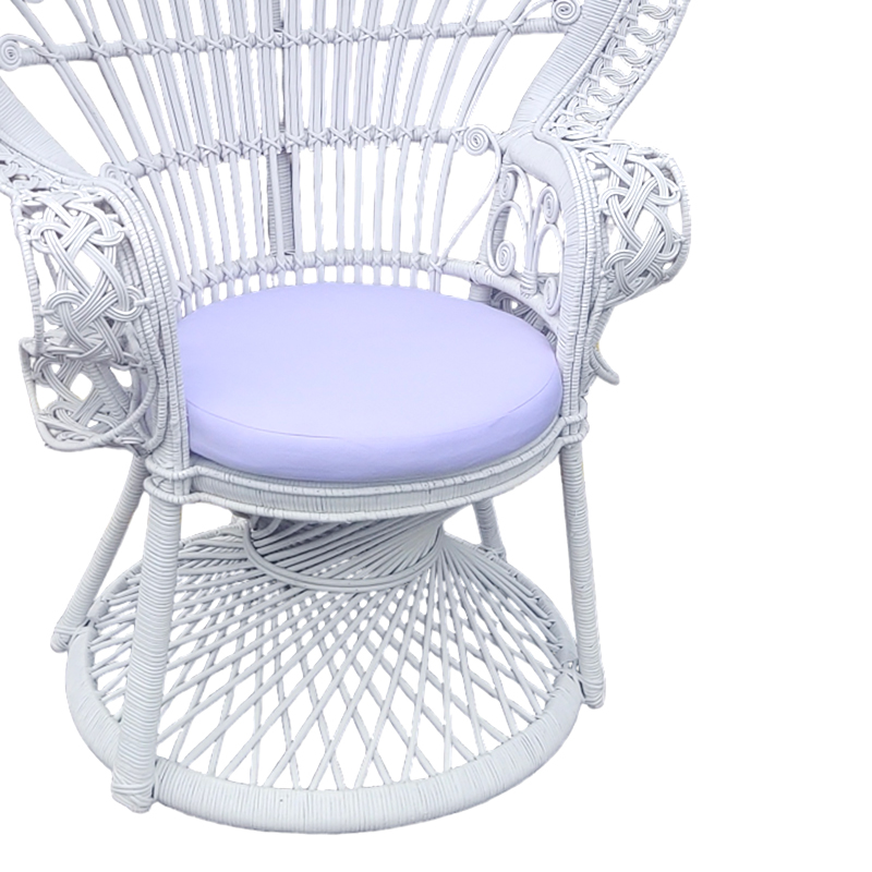 Fotel Dorothy Inart me jastëk të bardhë-rattan i bardhë 115x53x147cm