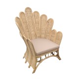 Fotel Fragia Inart me jastëk bezhë-rattan natyral 85x96x120cm
