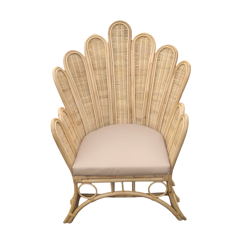 Fotel Fragia Inart me jastëk bezhë-rattan natyral 85x96x120cm