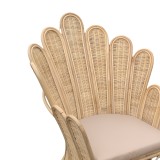 Fotel Fragia Inart me jastëk bezhë-rattan natyral 85x96x120cm