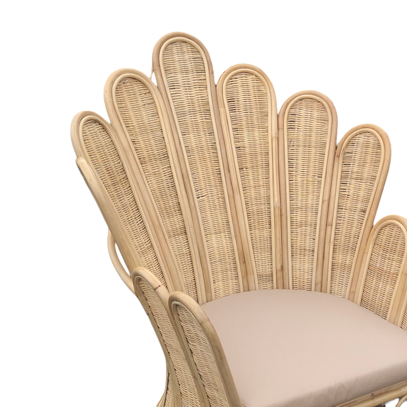 Fotel Fragia Inart me jastëk bezhë-rattan natyral 85x96x120cm