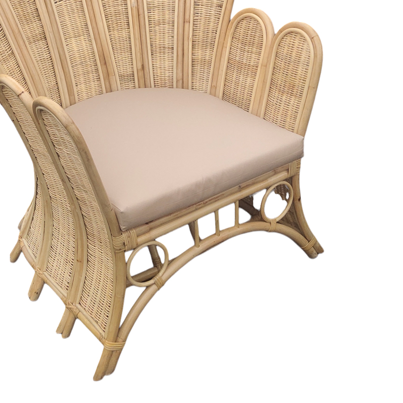 Fotel Fragia Inart me jastëk bezhë-rattan natyral 85x96x120cm