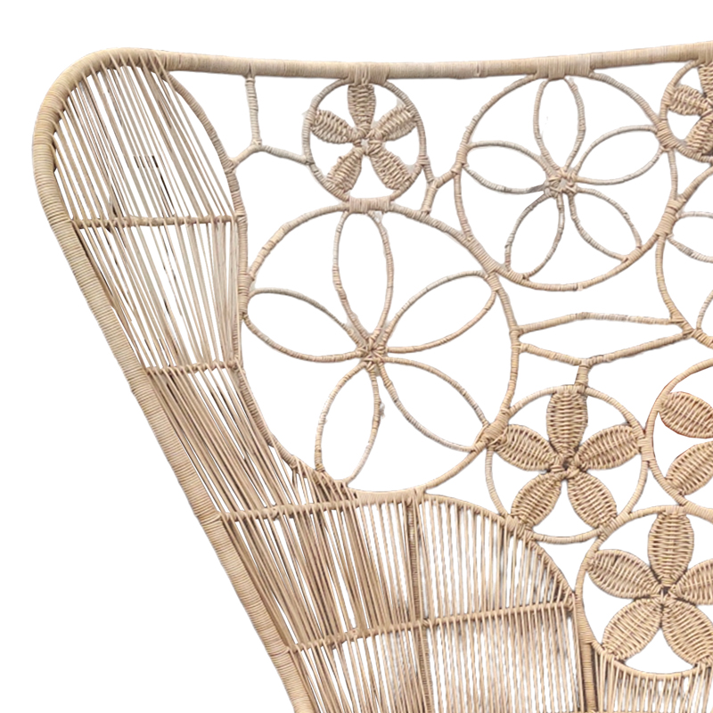 Fotel Jake Inart me jastëk bezhë-rattan natyral 110x86x145cm