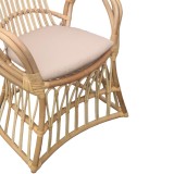 Fotel Boloni Inart me jastëk bezhë-rattan natyral 96x70x120cm