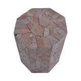 Stol Sity Inart larje gri dru i ngurtë suar D32x40cm