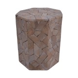 Stol Sity Inart larje gri dru i ngurtë suar D32x40cm
