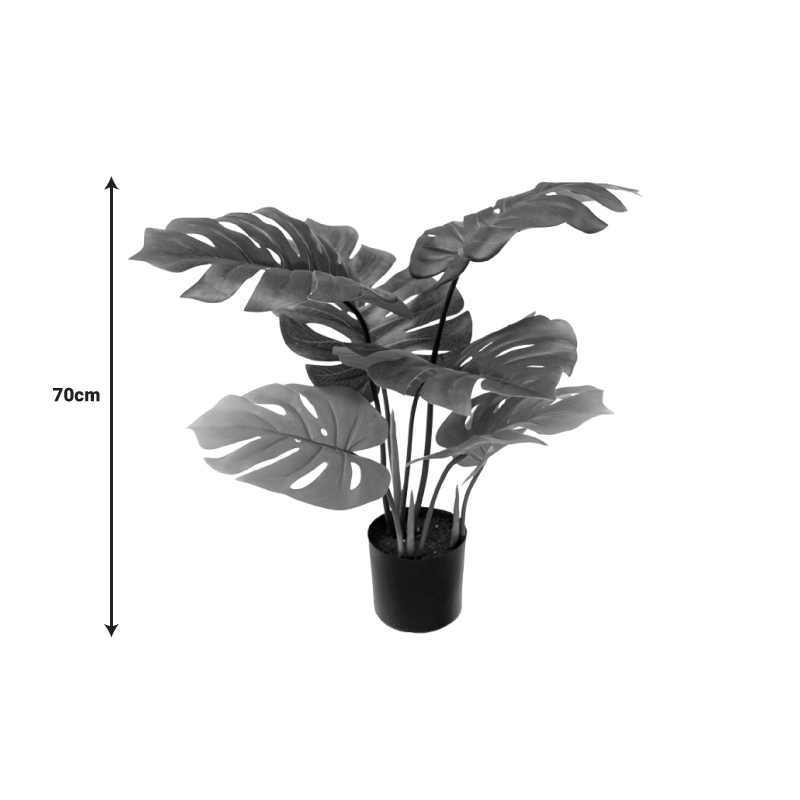 Bimë dekorative Monstera në vazo Inart jeshile pp H70cm