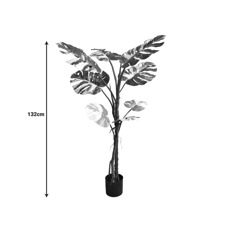 Bimë dekorative në vazo Monstera II Inart jeshile pp H132cm