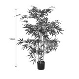Bimë dekorative Bambu në vazo Inart jeshile pp H130cm