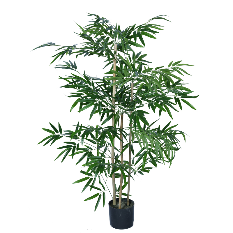 Bimë dekorative Bambu në vazo Inart jeshile pp H130cm