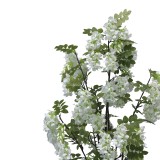 Bimë dekorative Lule fasule në vazo Inart pp e bardhë H125cm